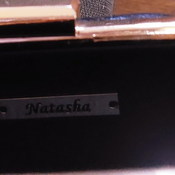 Natasha Black Clutch with Gold Tassel - Picture 2 of 5